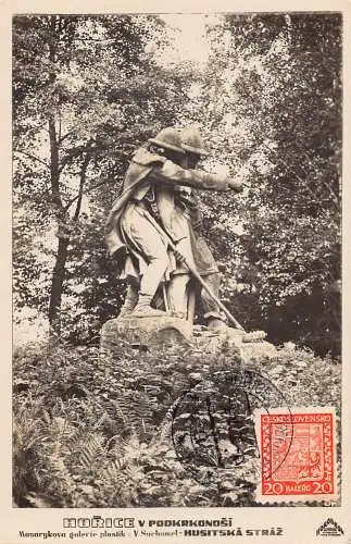 A922 Czechia horice v podkrkonosi Soldaten Statue Vintage Postkarte