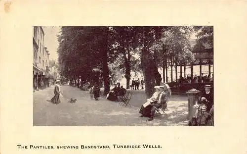 A890 England Pantiles Shewing Bandstand Tunbridge Wells Vintage Postkarte