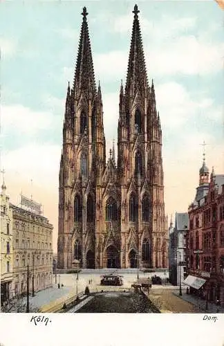 L340 Deutschland Köln Köln Dom Dom Straßenbahn Vintage Postkarte