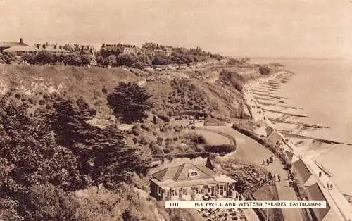 A904 England Holywell and Western Parades Eastbourne Vintage Postkarte