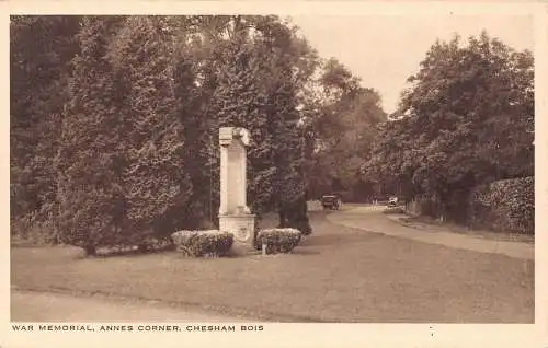 A904 England Chesham Bois Annes Corner War Memorial Vintage Postkarte