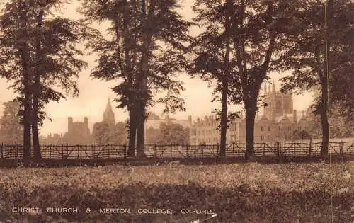 A919 England 1947 Christ Church and Merton College Oxford Vintage Postkarte