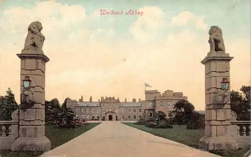 A919 England 1907 Welbeck Abbey Vintage Postkarte
