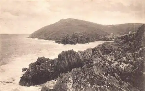 A919 England 1911 Polperro Cliffs Vintage Postkarte