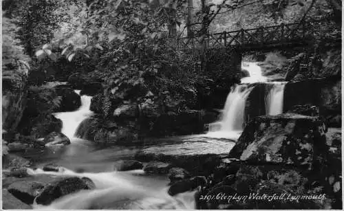 A904 England 1932 Gen Lyn Waterfall Lynmouth RPPC Vintage Postkarte