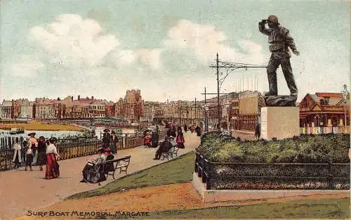A889 England 1908 Margate Surfboat Memorial Vintage Postkarte