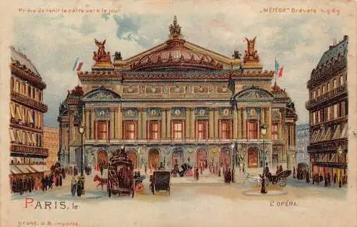 A898 Frankreich Paris L'Opera Opernwagen Lichtgriff 1900 Postkarte