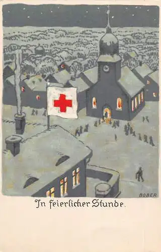 L406 Deutschland Rotkreuz Kirche 1. Weltkrieg signierte Bober Postkarte
