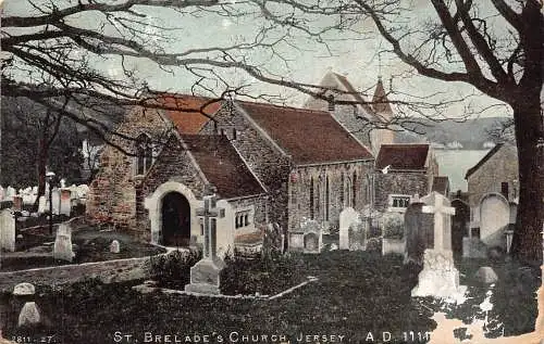 A919 England St Brelades Kirche Jersey Postkarte
