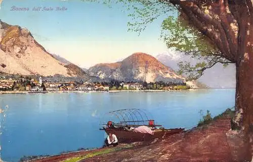 A901 Italien 1935 Baveno dell' Isola Bella Boot Vintage Postkarte