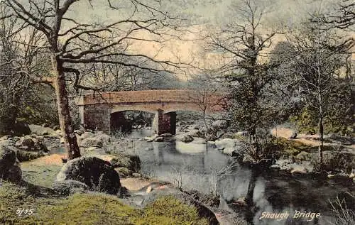 A920 England Shaugh Bridge Vintage Postkarte