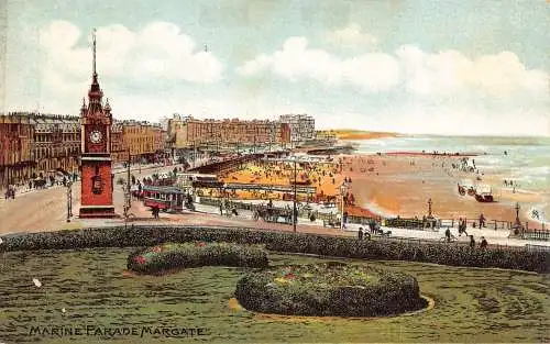 A889 England Marine Parade Margate Vintage Postkarte