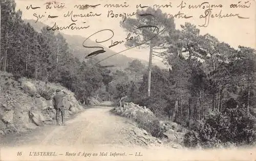 C018 Frankreich, L'Esterel Route d'Agay au Mal Infernet 1910 alte Postkarte