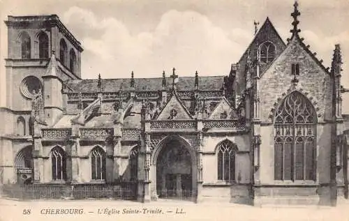 C018 Frankreich, Cherbourg L'Eglise Sainte Trinite Vintage Postkarte