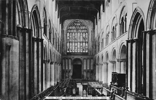 A889 England 1913 The Nave Rochester Cathedral Vintage Postkarte