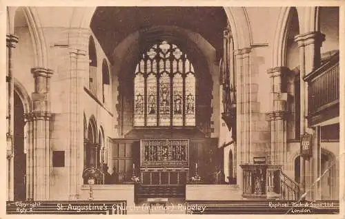 A890 England 1942 St Augustine's Church Interior Rugeley Vintage Postkarte