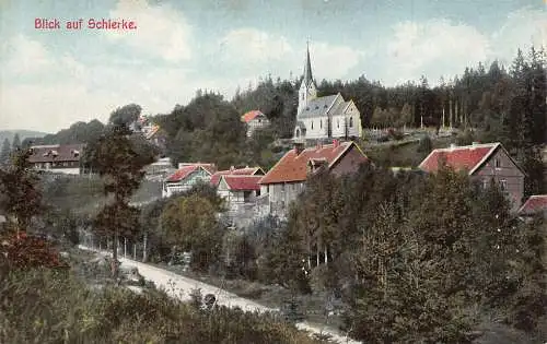 Deutschland Blick auf Schierke Vintage Postkarte