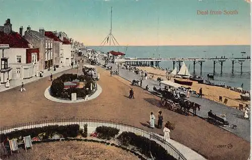 A891 England 1921 Deal from South Carriage Vintage Postkarte