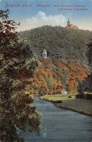 A899 Deutschland Bergisches Land Müngsten Diederichstempel Schloss Vintage Postkarte