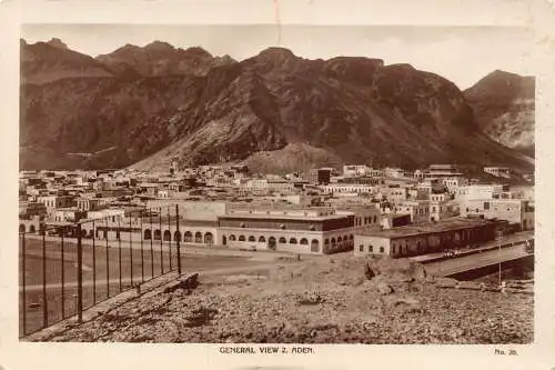 A900 Jemen General View 2 Aden RPPC Vintage Postkarte