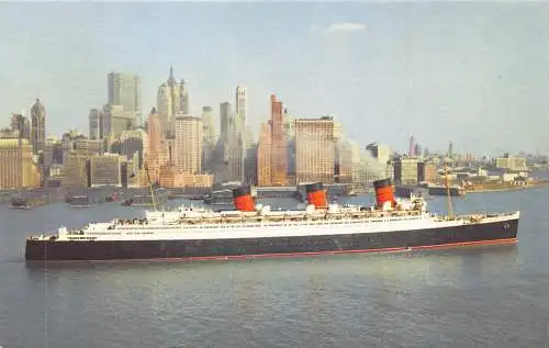 A901 England Cunard RMS Queen Mary Dampfschiff Schiff Vintage Postkarte
