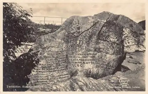 A901 Schweden Ansicht der Königshöhle Trollhattan RPPC Vintage Postkarte