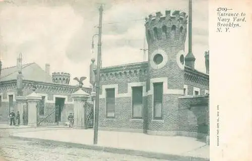 A916 US Eingang zum Navy Yard Brooklyn New York Vintage Postkarte