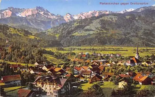 Deutschland Partenkirchen gegen Dreitorspitze Vintage Postkarte