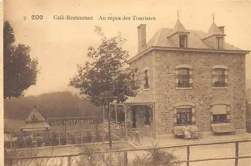 A916 Frankreich Coo Cafe Restaurant Au repos des Touristes Vintage Postkarte