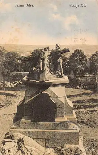 A916 Polen 1913 Jasna Gora Stacja XI Statue Vintage Postkarte