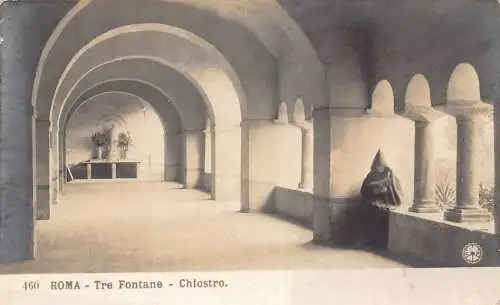 A923 Italien Rom Rom Tre Fontane Chiostro Vintage Postkarte