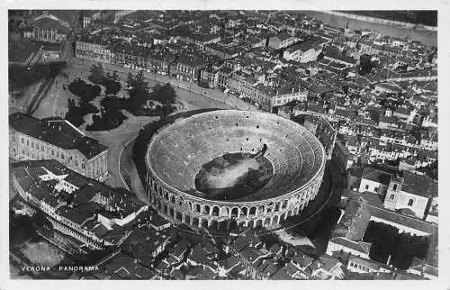 A923 Italien 1930 Verona Panorama RPPC Vintage Postkarte