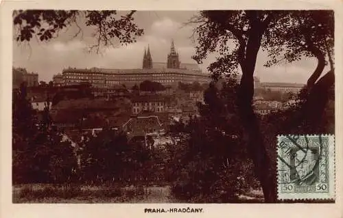 A924 Tschechien 1926 Praha Prag Hradschin Burg RPPC Vintage Postkarte