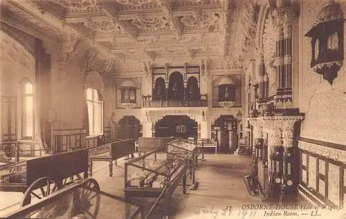 C022 Frankreich, Osborne-House Isle of Wight Indian Room 1911 Vintage Postkarte