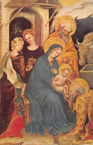 A090 Gemälde 1925 Uffizien Galerie Gentileda Abrianol Anbetung der Heiligen Drei Könige Postkarte