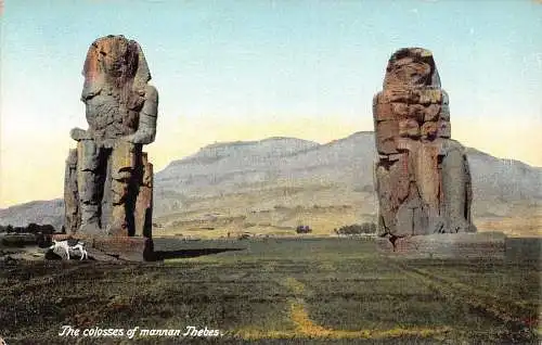 L280 Ägypten Die Kolosse von Mannan Theben Riesenskulpturen Götter Postkarte