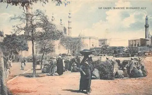 L280 Ägypten Kairo Marken Mohamed Aly Frau kümmert sich auf Kopf Moschee Postkarte