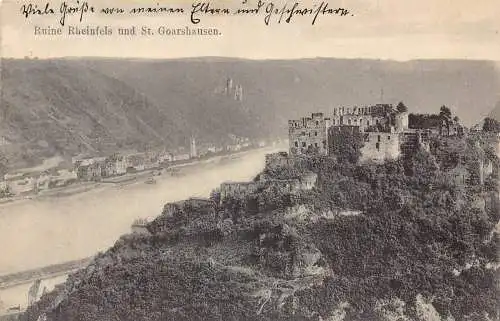 Deutschland 1911 Ruine Rheinfels Burgruine St. Goarshausen Vintage Postkarte