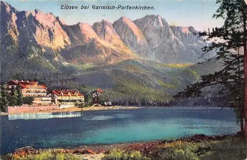 Deutschland Eibsee bei Garmisch-Partenkirchener See Vintage Postkarte