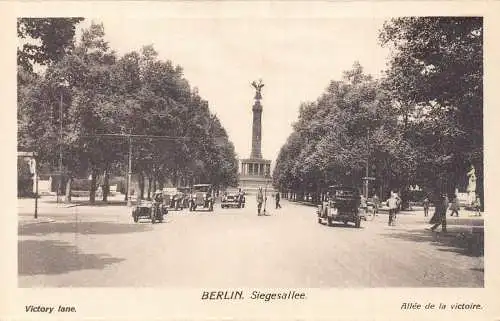 Deutschland Berlin Siegesallee Siegesallee Autos Oldtimer Postkarte