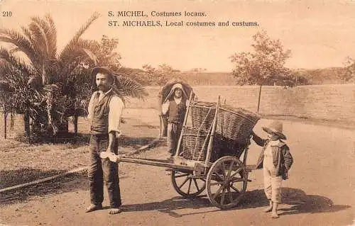 A926 Frankreich St Michael Lokale Kostüme Familie Barfuß Bauern Junge Postkarte