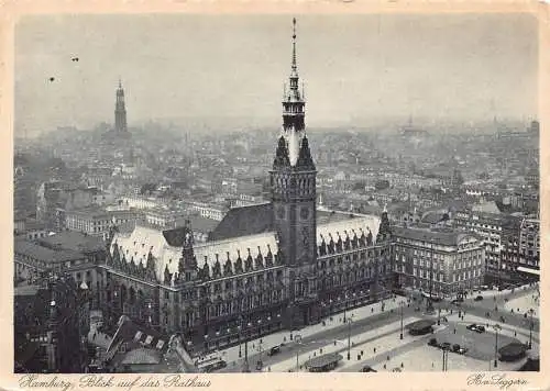 Deutschland Hamburg 1934 Ansicht Rathaus Vintage Postkarte