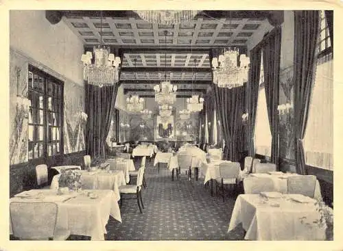 Deutschland Hotel Sacher Wien Speisesaal Restaurant Vintage Postkarte