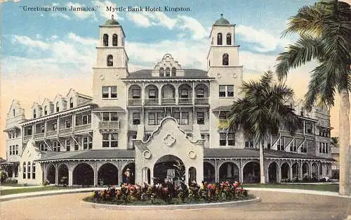 A927 Grüße aus Jamaika Myrtle Bank Hotel Kingston Vintage Postkarte