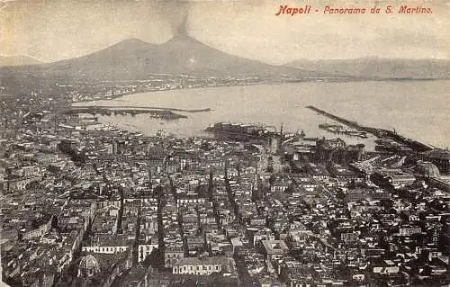 L278 Italien Napoli Neapel Gesamtansicht Berg Vesuv Meer Vintage Postkarte