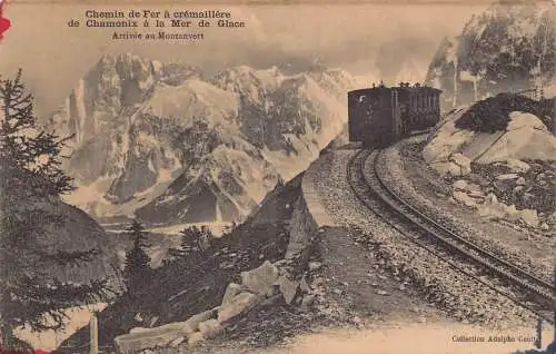 A928 Schweiz Chemin de Fer cremaillere Mer de Glace Eisenbahn Zug Postkarte