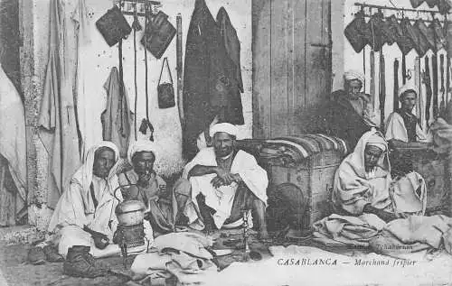 A928 Marokko Casablanca Marsch und fripier Händler Verkäufer ethnische Postkarte