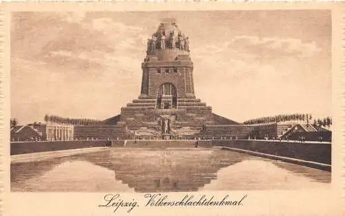 L264 Deutschland 1916 Feldpost 1. Weltkrieg Voelkerschalchtdenkmal Vintage Postkarte