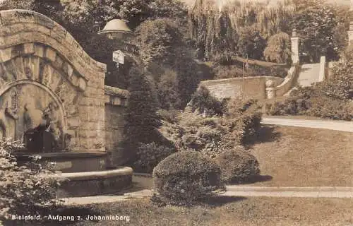 L264 Deutschland 1929 Bielefeld Aufgang z Johannisberg Gartenschloss RPPC Postkarte