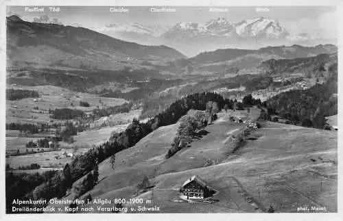 L264 Deutschland 1935 Alpenkurort Oberstaufen i Allgäu Dreilaenderblick Postkarte